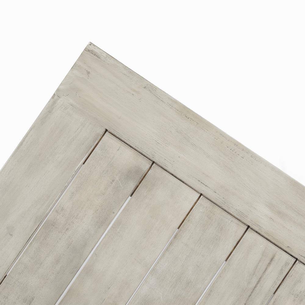Borocay Light Gray Acacia Wood Splayed H-Frame Dining Table