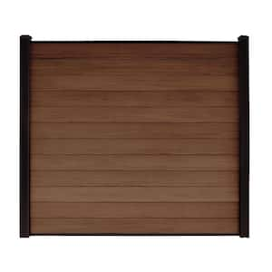 6 ft. x 6 ft. Composite Fence Series Maple Brown Brushed Fence Panel (12-Pack)