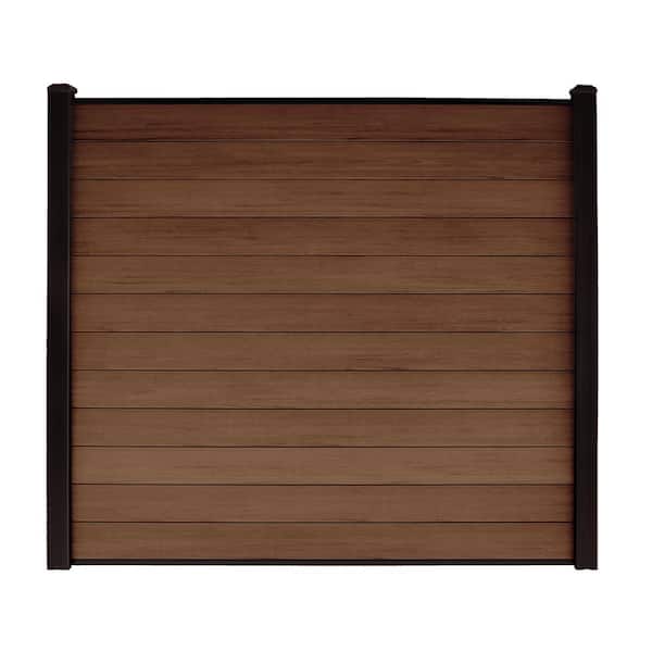 CREATIVE SURFACES 6 ft. x 6 ft. Composite Fence Series Mocha Brushed Fence Panel (12-Pack)