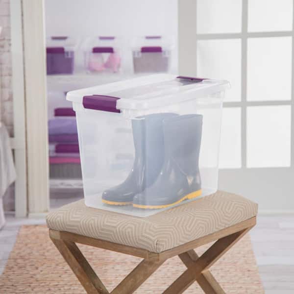 Sterilite 27 Qt. ClearView Latch Box Storage Bin Container, (12