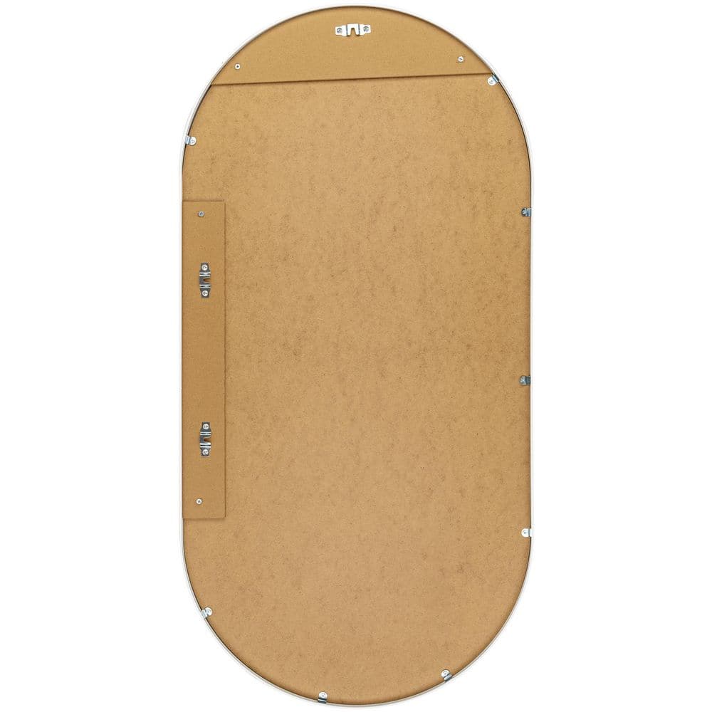 Aranya Modern Rectangular Wood Mirror with Silver and Gold Accents