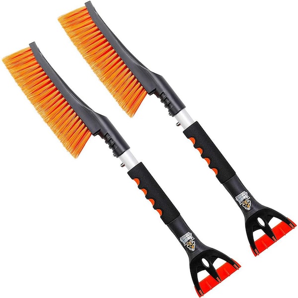 BirdRock Home 24 in. Snow Brush with Ice Scraper for Car or SUV Window and Windshield (2-Pack)