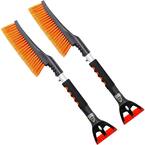 24 in. Snow Brush with Ice Scraper for Car or SUV Window and Windshield (2-Pack)