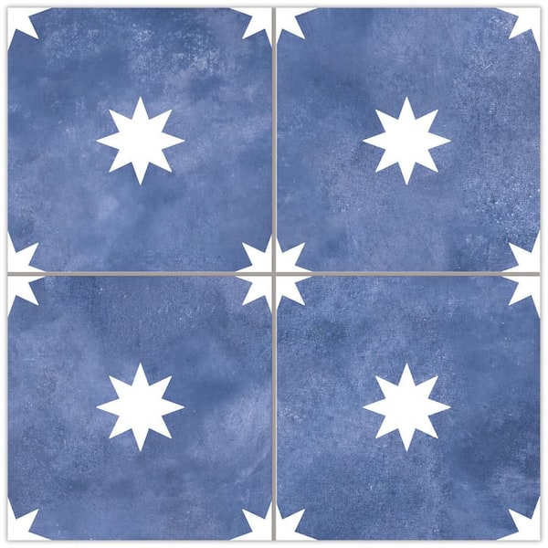 Starlight Navy 4 in. x 4 in. Porcelain Floor and Wall Take Home Tile Sample