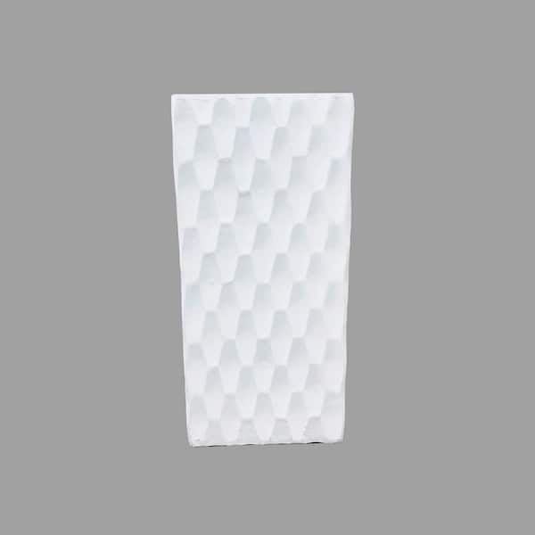 KANTE Large 27.6 in. Tall Pure White Lightweight Concrete Retro Tall Rectangle Outdoor Planter