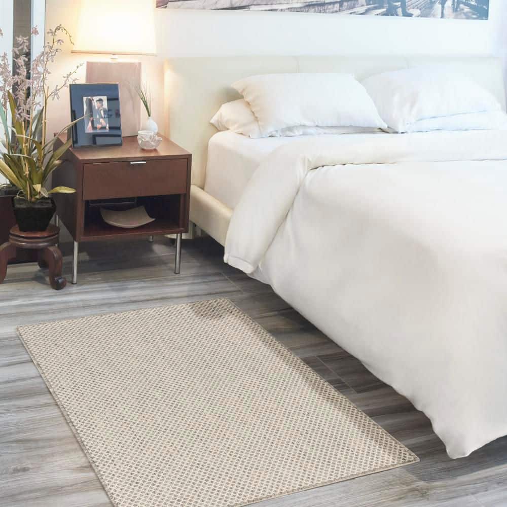 Ivory Silver Geometric Flat Woven Indoor/Outdoor Rug 3' x 5'