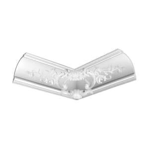 7-1/4 in. x 7-1/4 in. x 78-3/4 in. Acanthus Leaves Primed White High Density Polyurethane Crown Moulding (6-Pack)