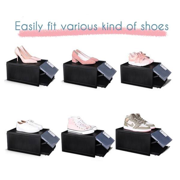 CozyBlock Stackable Shoe Box, Clear Shoe Storage Box, Shoe Drawer