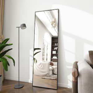 18 in. x 58 in. Rectangular Black Classic Aluminum Alloy Framed Full Length Mirror Standing Floor Mirror