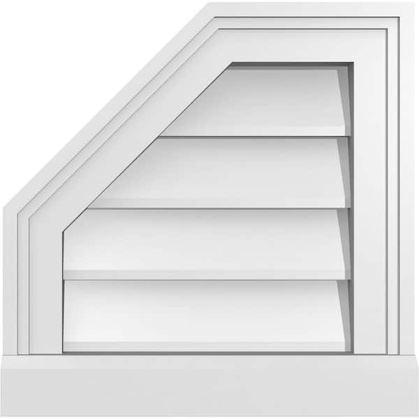 Ekena Millwork 14 in. x 14 in. Octagonal Surface Mount PVC Gable Vent: Decorative with Brickmould Sill Frame