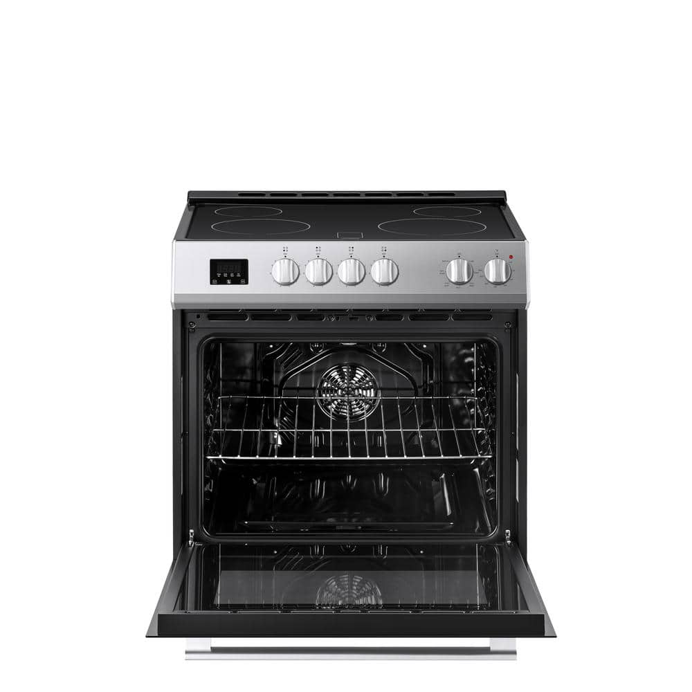 Hamilton Beach 30 in. 4-Element Slide-In Electric Range in Stainless Steel with Convection Technology