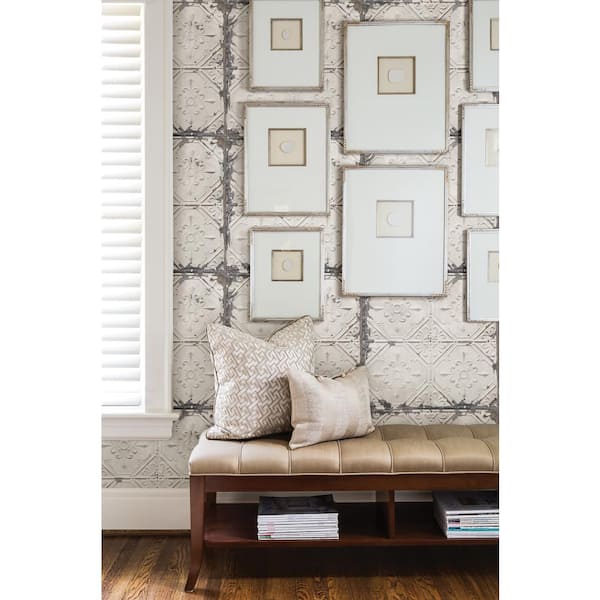 Vintage Tin Tile Vinyl Peel & Stick Wallpaper Roll (Covers 30.75 Sq. Ft.)