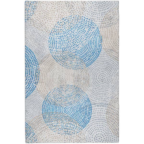 Dream Shag Premium Machine Washable Abstract ADS586 Ivory 9 ft. x 12 ft. Area Rug