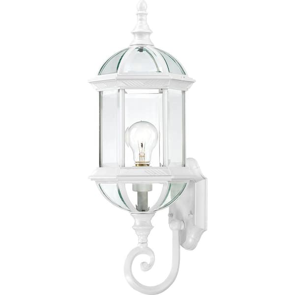 SATCO 1-Light White Outdoor Wall Lantern Sconce