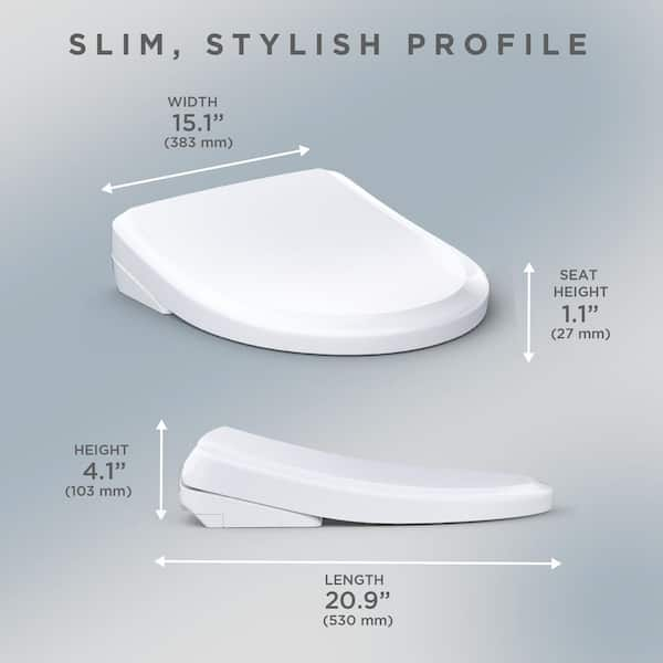 S7WASHLET+ Elongated Electric Bidet Seat for T40 WASHLET+ Toilet with  Classic Lid and EWater+ in Cotton White