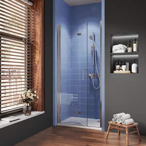 36-37.3 in. W. x 72 in. H Frameless Bi-Fold Shower Door in Chrome with Clear SGCC Tempered Glass