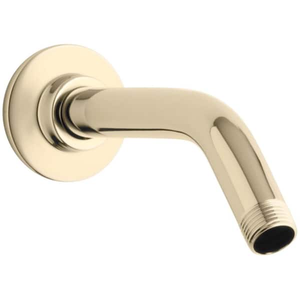 KOHLER 7-1/2 in. Shower Arm and Flange, Vibrant French Gold
