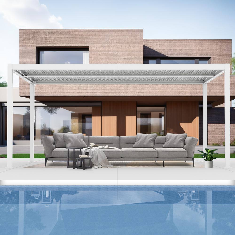 Pergola DKD Home Decor White 296 x 296 x 225 cm Steel