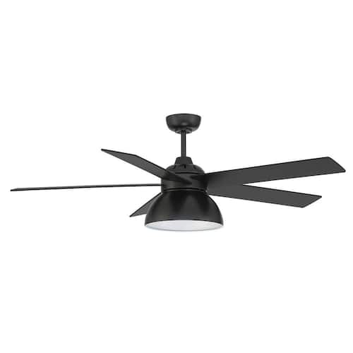 52 in. Integrated LED Distressed Matte Black Indoor Ceiling Fan with Reversible Motor and Remote Ceiling Fans