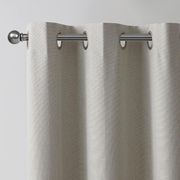 Fairfax Ivory 38 in. W x 95 in. L Grommet 100% Blackout Curtain (Single Panel)