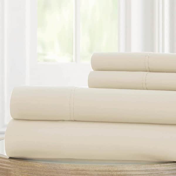MODERN THREADS 1800 Series 100 GSM 4-Piece Solid Microfiber Turtledove Queen Sheet Set