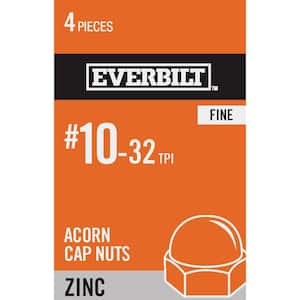 #10-32 Zinc Plated Cap Nut (4-Pack)