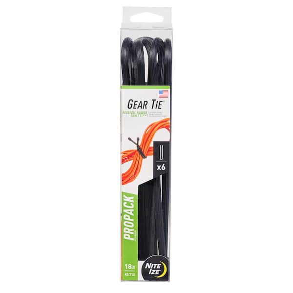 18 in. Gear Tie Propack in Black (6-Pack)