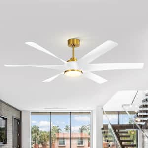 Hillsdale 65 in. Integrated LED Indoor Gold and White DC Motor Ceiling Fan with Reversible Blades, Light Kit and Remote
