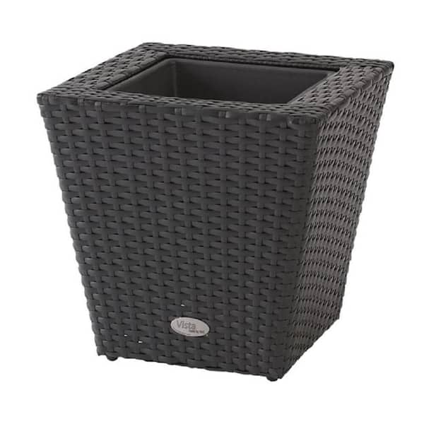 Vista 14 in. Square Resin Wicker Planter