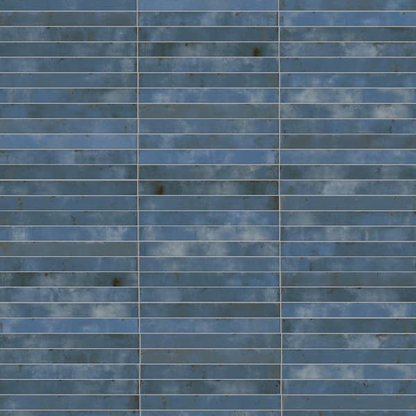 Merola Tile Phoenix Blue 1-7/8 in. x 17-3/4 in. Porcelain Floor and Wall Tile (7.424 sq. ft./Case)
