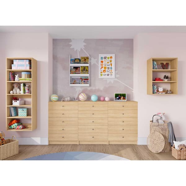 Vista 31.5 in. W White Shaker 5 Drawer Hutch Base 1-Shelf Wood Closet System