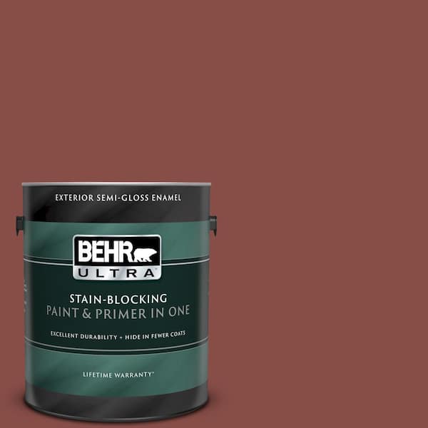 BEHR ULTRA 1 gal. #UL120-2 Spice Semi-Gloss Enamel Exterior Paint and Primer in One