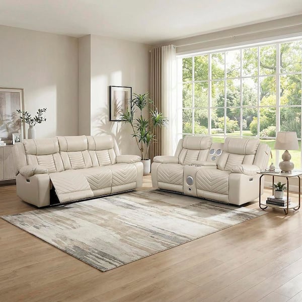 Lazzara Durant 87 in. W Pillow Top Arm Faux Leather Rectangle 2