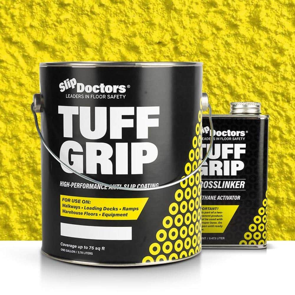 SLIP DOCTORS Tuff Grip Extreme 1 gal. Yellow Semi-Gloss Urethane Anti-Slip  Exterior/Interior Patio Concrete Sealer S-CT-TUFEXYEL1G - The Home Depot