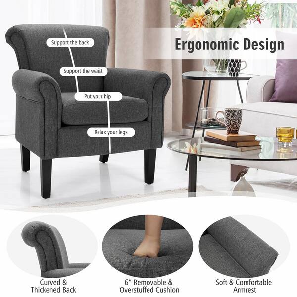 GREY ARMCHAIR BACK SUPPORT CUSHION | Sofa Cushion Support Chair Posture  Support