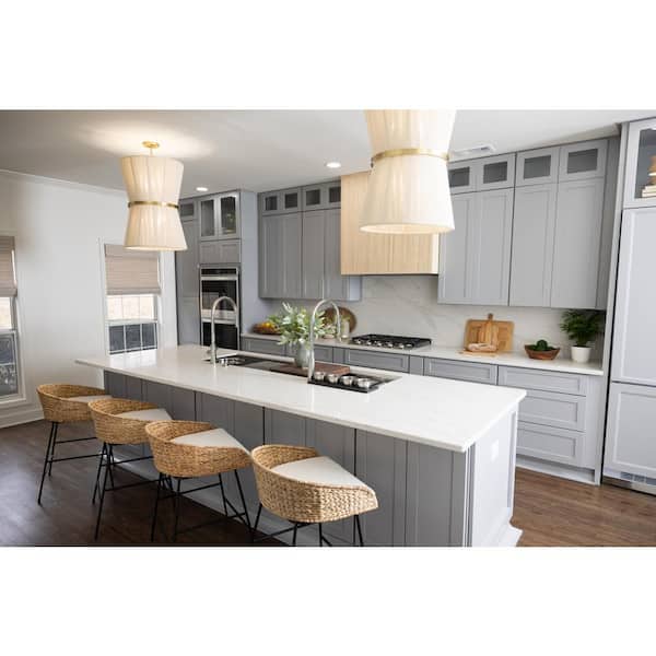 Bremen Cabinetry Bremen 21 in. W x 12 in. D x 36 in. H Gray Plywood Assembled Wall Kitchen Cabinet with Soft-Close
