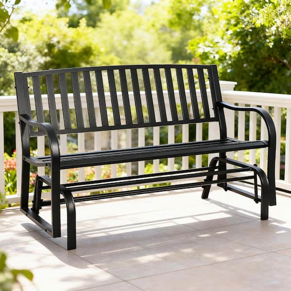 4 ft. Outdoor Patio Steel Glider Porch Chair Loveseat Bench