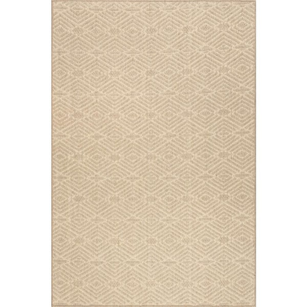 Corabelle Farmhouse Geometric Area Natural 5 ft. x 8 ft. Indoor Area Rug
