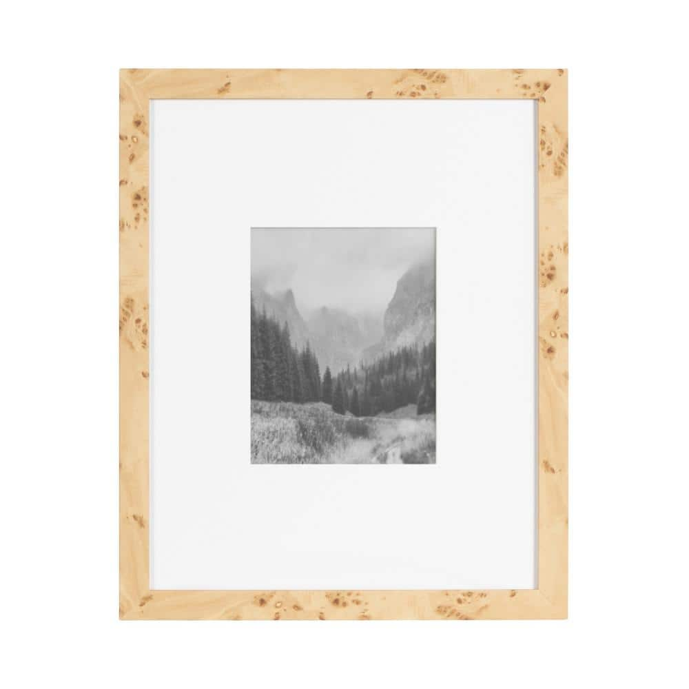 Kate and Laurel Burlock Transitional Burlwood Picture Frame Set of 2  16 x 20 matted to 8 x 10  Natural  Modern Two-Piece Burlwood Frame Set for Gallery Wall Frames for Living Room or Nursery Decor