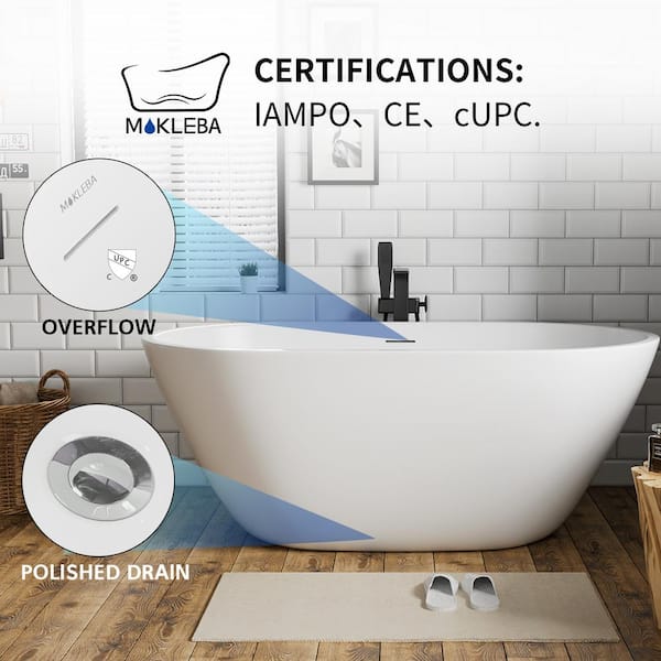 Rapsel LAMI 027 Lavasca Mini 71 L x 36 W X 28 H Freestanding Bathtub in  Matte Black