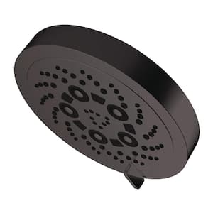 4-Spray 5.3 in. Single Wall Mount Fixed Adjustable Shower Head in Matte Black