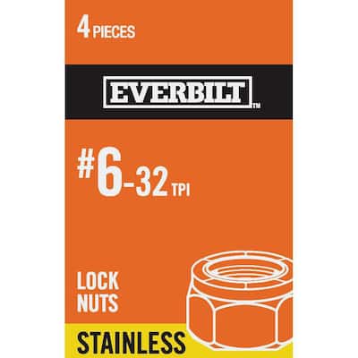#6-32 Stainless Steel Nylon Lock Nut (4-Pack)