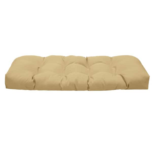 OUTDOOR DECOR BY COMMONWEALTH Outdoor Wicker Settee Cushion in Croissant 19 x 44 - Includes 1-Wicker Settee Cushion