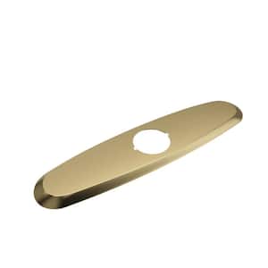 Traditional 10 in. x 2.5 in. Kitchen Faucet Deck Plate Oval in Brushed Gold