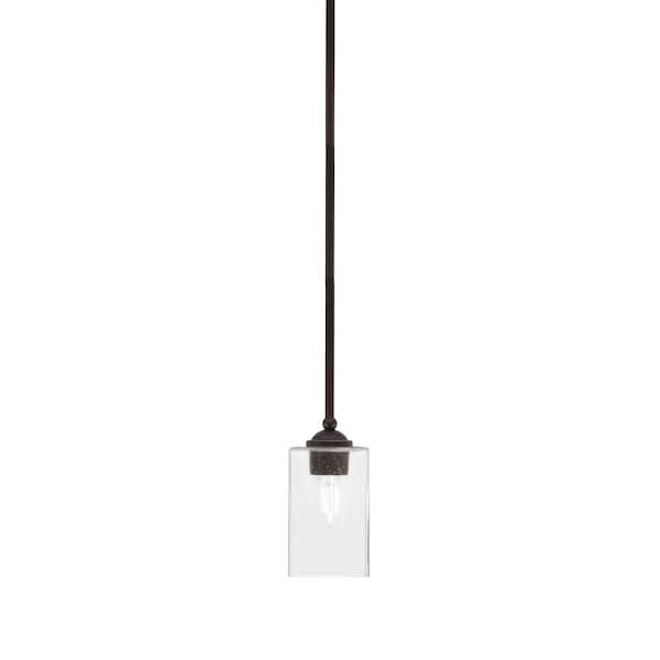 Unbranded Clevelend 100-Watt 1-Light Brown Pendant Mini Pendant Light with Clear Bubble Glass Shade and Light Bulb Not Included