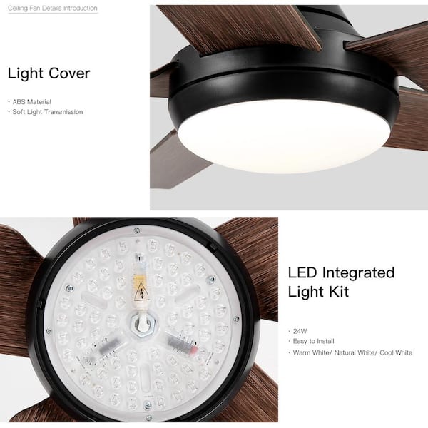 Unique Integrated LED Clock Light 56 Ceiling Fan + Remote 2-Blade Airplane  Cool | eBay