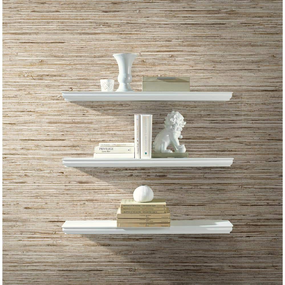 Tan Vinyl Grasscloth Peel and Stick Wallpaper