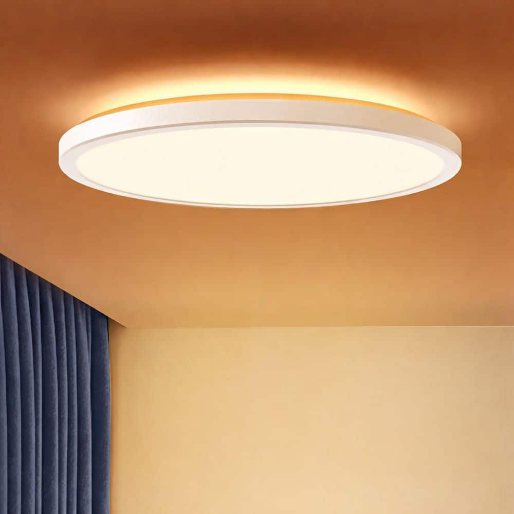 15.4 in. Round Matte White LED Ceiling Light with Remote Control, Adjustable 3000K-6500K,Flush Mount for Living Room price history on PriceWatchPro