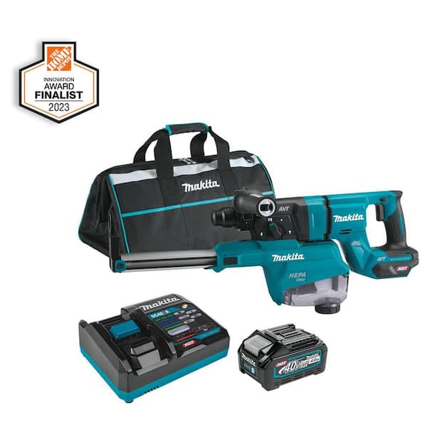 Makita 40V max XGT Brushless Cordless 1-1/8 in. Rotary Hammer (D-Handle) Kit w/Dust Extractor, AFT, AWS Capable (4.0Ah)