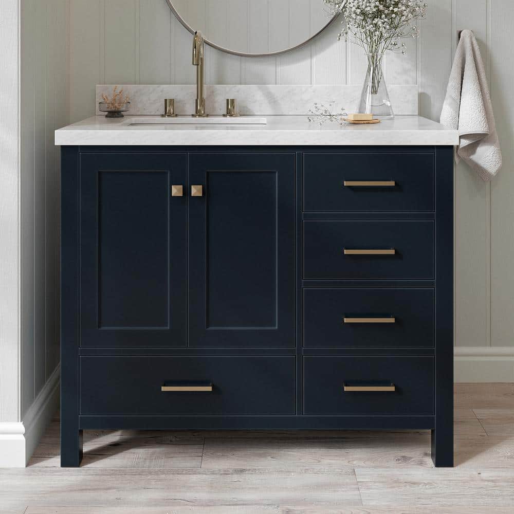 Cambridge Midnight Blue 43" Freestanding Vanity with Marble Top